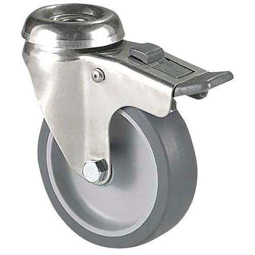 Roulette Inox Avec Roue Thermoplastique Ã˜ 100mm - 80kg
