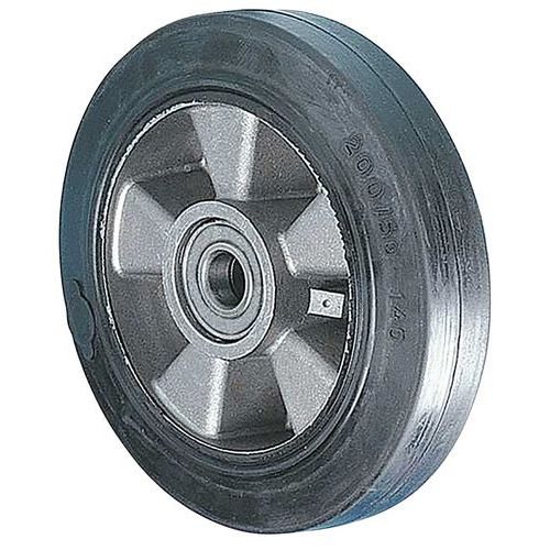 Roue En Caoutchouc Ã‰lastique Aluminium Alésage 25mm - 550kg