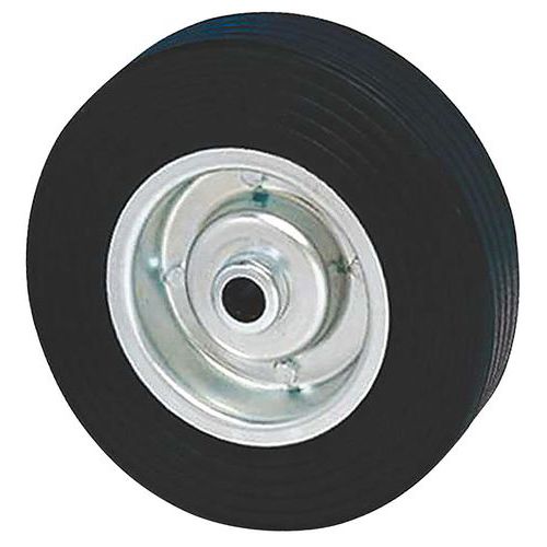 Roue En Caoutchouc Corps Acier Alésage 25mm - 450kg