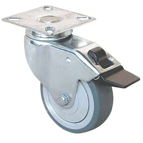 Roulette Thermoplastique Pivotante à Double Blocage - 40 Kg
