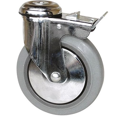 Roulette à Trou Central à Double Blocage Ã˜ 80 Mm - 70 Kg