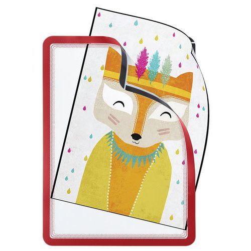 Pochette-cadre D'affichage Magneto Dos Magnétique A4 Rouge