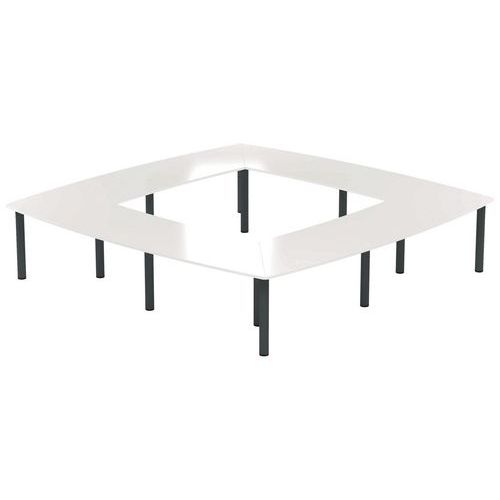 Table Réunion Atem 350 X 350 Cm Pied Rond Anthracite /blanc