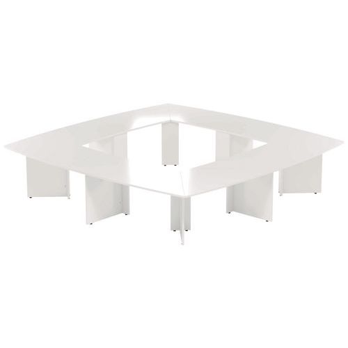 Table Réunion Atem 350 X 350 Cm Pied Panneau Blanc