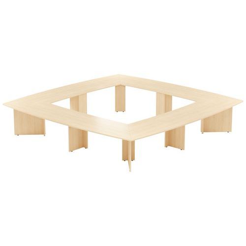 Table Réunion Atem 400 X 400 Cm Pied Panneau Chêne Clair