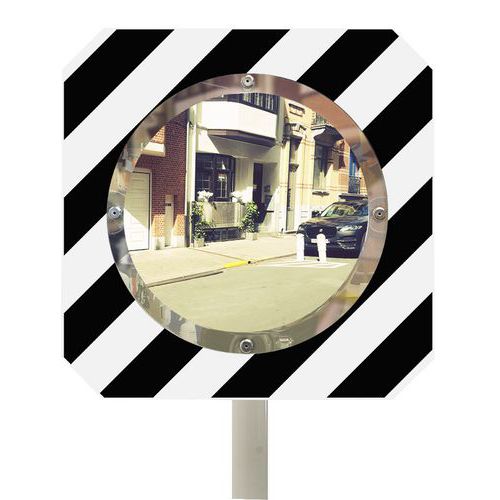 Miroir Routier - Cadre Noir Et Blanc - Plexi+