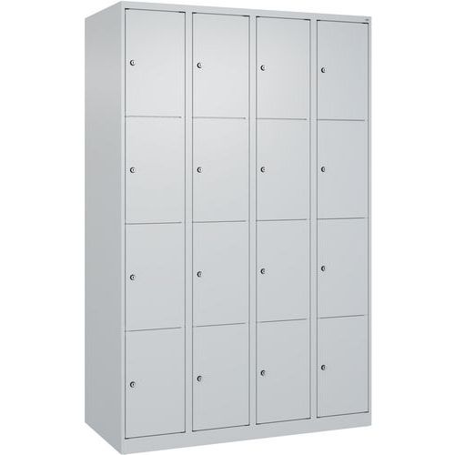 CP - Armoire à casiers Classic PLUS - 16 casiers Gris Clair RAL 7035 - Acier Laqué - 1850x1200x500mm - 10 ans Garantie
