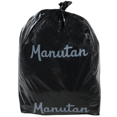 Manutan Expert - Sac-poubelle noir 160L - 50 pièces - 95% recyclé - Déchets légers