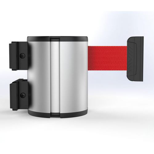 Beltrac - Boîtier Mural XXL 21 Anodisé - Sangle Rouge 12m Magnétique - Barrière de Sécurité pour Atelier et Entrepôt