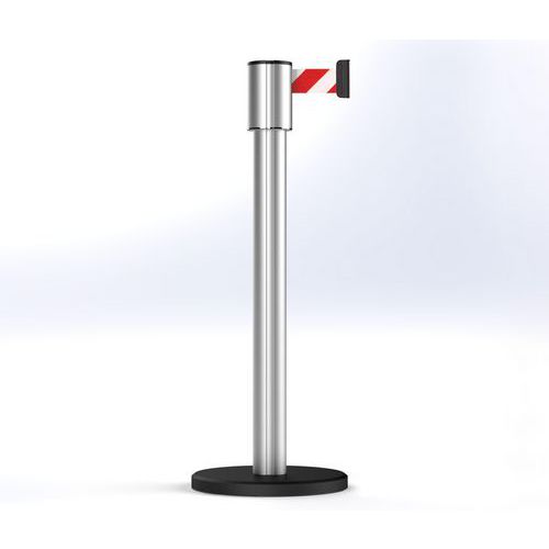 Poteau Storetrac Anodisé Sangle Rayée Rouge/blanc 6 M
