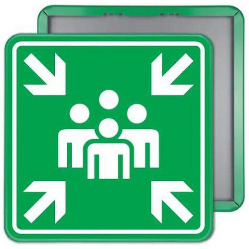 Relexim - Panneau Point de Rassemblement Aluminium 40x40 cm - Signalétique Évacuation Rigide - Garantie 7 ans