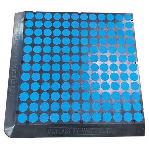 Matlast Noir - 555 X 555 Cm - Pastille Bleue - 2 Bords
