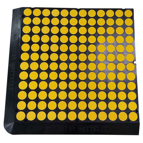 Matlast Noir - 555 X 555 Cm - Pastille Jaune - 2 Bords