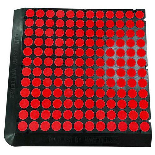 Matlast Noir - 555 X 555 Cm - Pastille Rouge - 2 Bords
