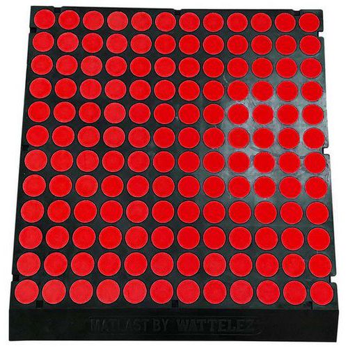 Matlast Noir - 555 X 50 Cm - Pastille Rouge - 1 Bord