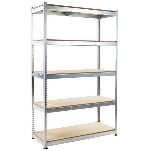 Rayonnage lourd Manutan Rapid 1 - 2440x1525x915 5 tablettes zingué - Manutan Expert
