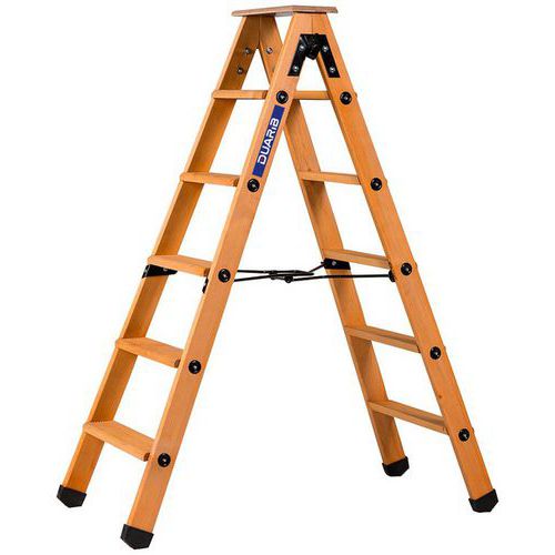 Escabeau Double Accès Bois 2x5 Marches + Tablette