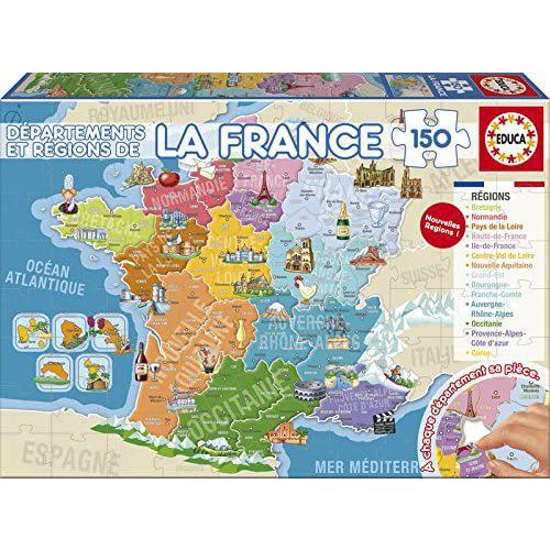 Puzzle Régions & Départements de France 24pcs en bois