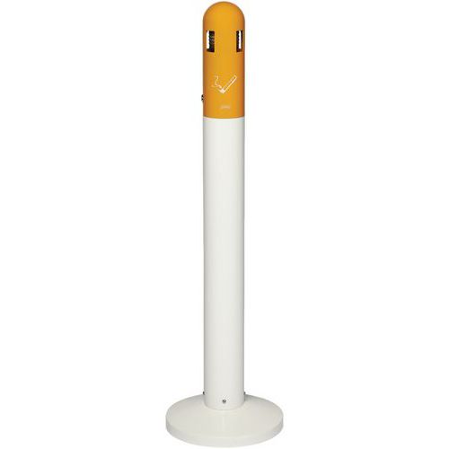 Probbax - Cendrier sur pied cigarette - 3L Orange/Blanc - Extérieur