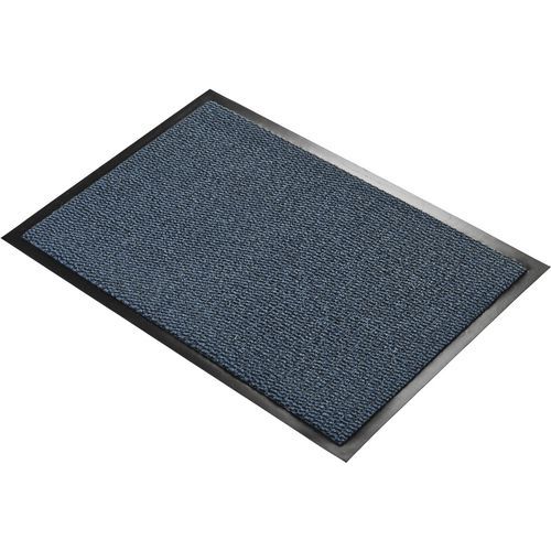 Coba - Tapis d'entrée Vyna-Plush Noir/Bleu 90x100cm - Polypropylène résistant - Idéal intérieur/extérieur