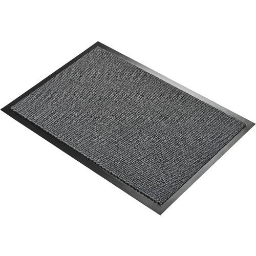 Coba - Tapis d'entrée Vyna-Plush Noir/Gris - 90x100 cm - Polypropylène résistant - Idéal bureau