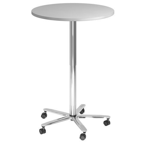 Table De Réunion Ronde 80cm Réglable En Hauteur Gris/argent