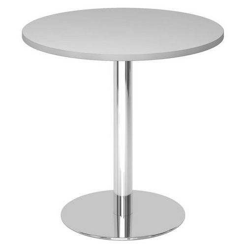 Table De Réunion Ronde 80cm Gris/chromé