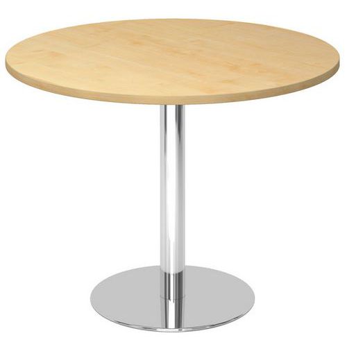 Table De Réunion Ronde 100cm Érable/chromé