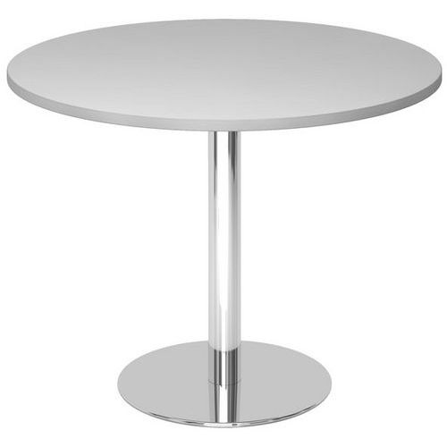 Table De Réunion Ronde 100cm Gris/chromé