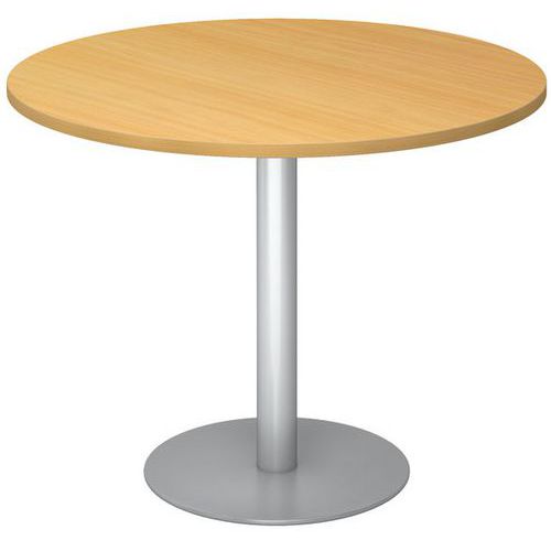 Table De Réunion Ronde 100cm Hêtre/alu