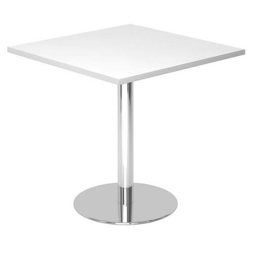 Table De Réunion Carrée 80x80cm Blanc/chromé