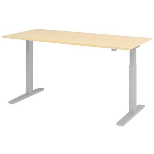 Hammerbacher - Bureau électrique Série XMKA 180cm érable/alu - Hauteur réglable 70-120cm - Éco-responsable FSC