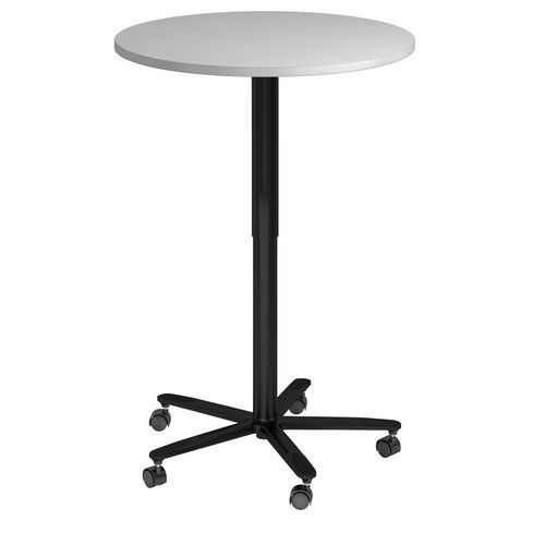 Table De Réunion Ronde 80cm Réglable En Hauteur Gris/noir