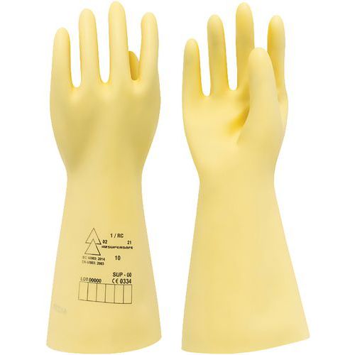Gants Ã‰lectricien Latex Classe 1 - T10