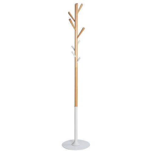 Alba - Portemanteau Nature Bois Hêtre - 8 Patères - 175cm Hauteur - Design Naturel et Robuste