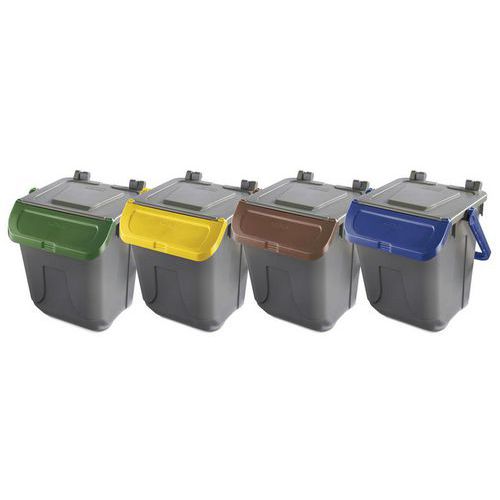 Mobil Plastic - Poubelle de recyclage 25L Vert - Plastique Polypropylène - 41% Recyclé - Éco-responsable