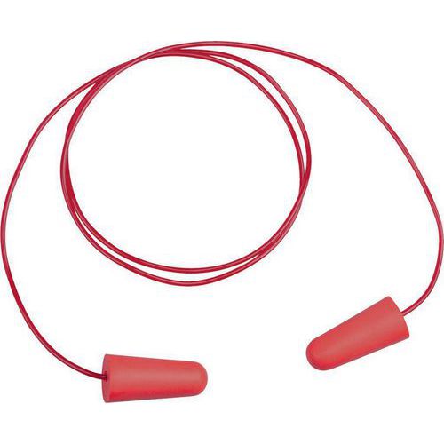 Delta Plus - Bouchons d'oreille sur cordelette - Polyuréthane - 37 dB - Usage unique - 200 paires - Rouge