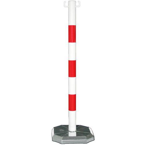 Croso - Poteau PVC Lesté Rouge/Blanc - Voirie - Signalisation Sécurisée