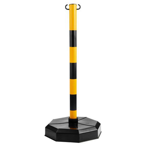 Croso - Poteau PVC Lesté Jaune/Noir - Voirie - Sécurité Renforcée