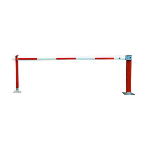Croso - Barrière Pivotante WES 215 Laquée - 6m, Rouge/Blanc, 1m Hauteur - Sécurité Voirie
