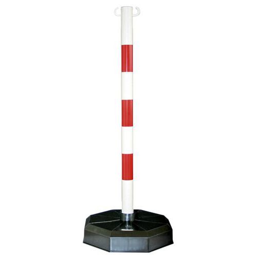 Croso - Poteau PVC Lesté Rouge/Blanc - 9 Kg - Voirie Sécurisée