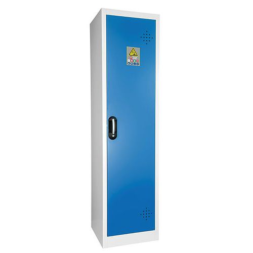 Trionyx - Armoire de sûreté 150L, 1 porte bleue - Pour produits dangereux (CMR) - Acier, Fermeture clé/code