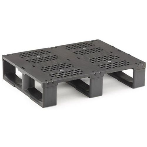 MDM - Lot de 5 palettes noires recyclées - 600x800x140mm - 1500kg statique, 500kg dynamique