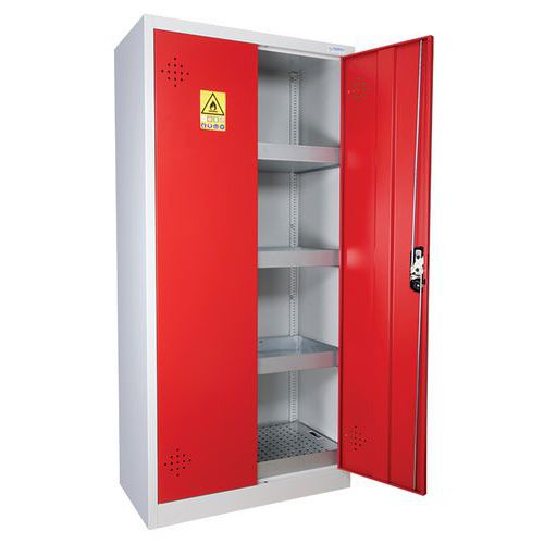 Trionyx - Armoire de sûreté 300L Rouge - 2 portes, pour produits dangereux (CMR) - Acier, 1950x930x500mm