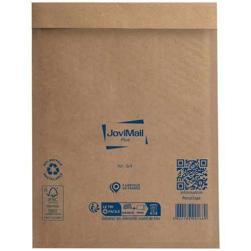 Jovipack - Pochette bulle renforcée Kraft 240x330mm - Éco-responsable FSC - Idéale pour expédier et protéger