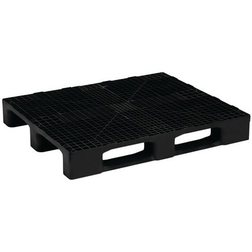 MDM - Lot de 5 palettes noires recyclées 1000x1200mm - Charge lourde 7000kg - Éco-responsable