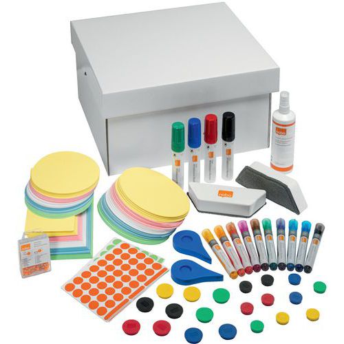 Nobo - Kit d'accessoires pour tableau blanc Move&Meet - 1900 pièces - Blanc - Emballage recyclable
