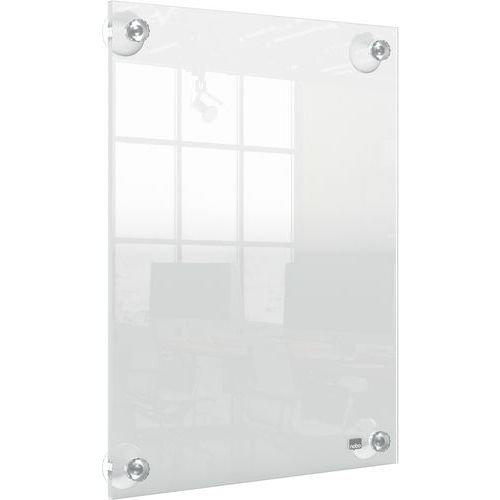 Nobo - Porte-affiche mural A4 repositionnable Premium Plus - Acrylique Transparent - Portrait - Fixation adhésive
