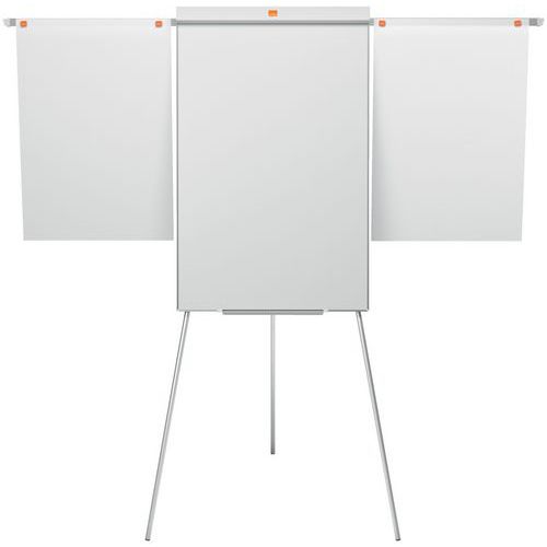 Nobo - Chevalet de conférence Shark 72x100 cm - Blanc laqué - Hauteur réglable 110-187 cm - Mobile non - Lean Management
