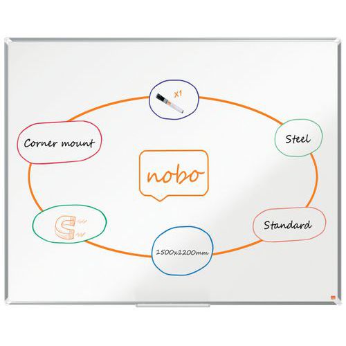 Nobo - Tableau Acier Laqué Nano Clean Magnétique - 1500 x 1200mm - Éco-responsable